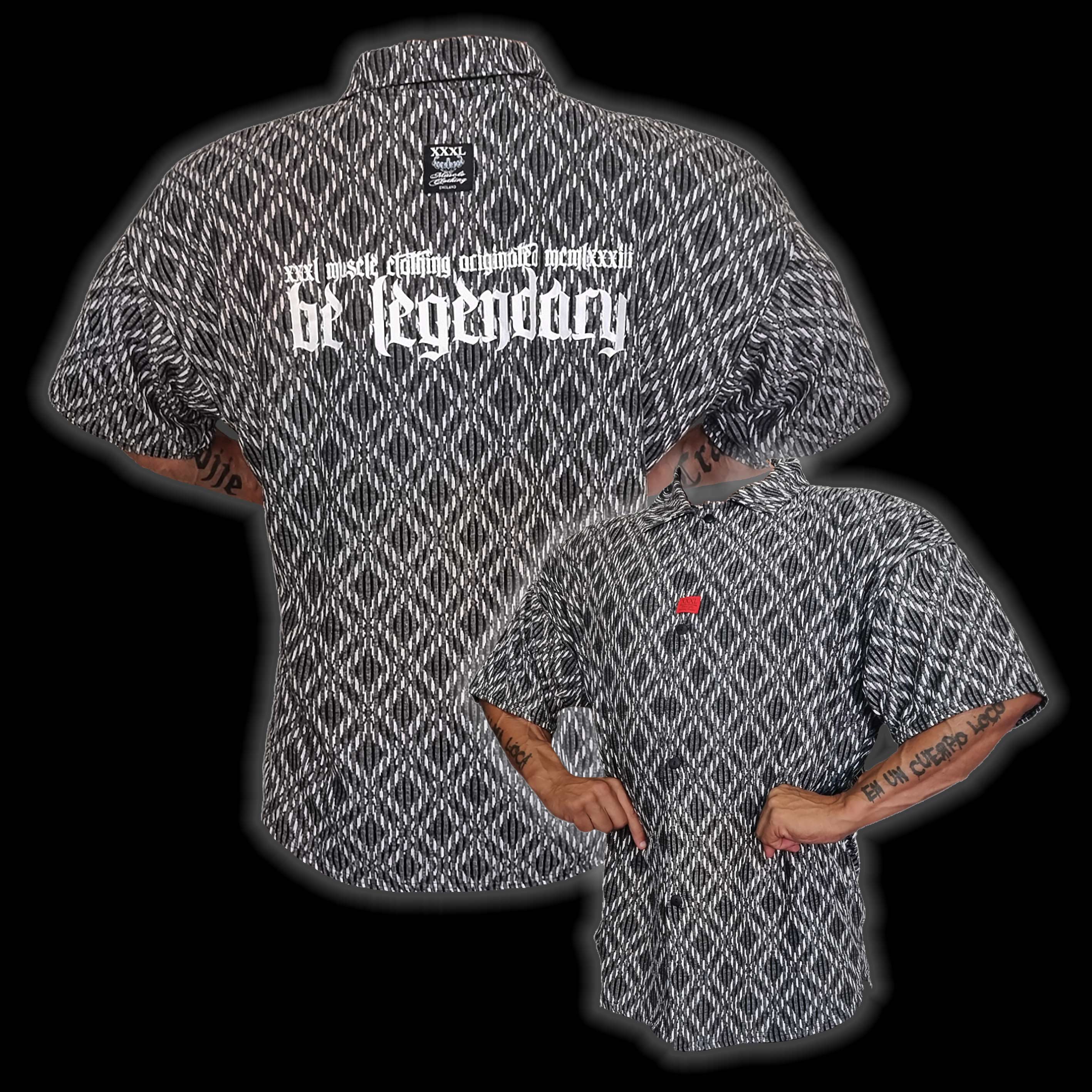 "Be Legendary" Oversized Muscle Shirt- Mono Block Black