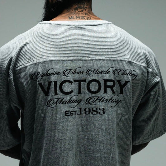 "Victory - Est.1983" Cotton rib Rag Top - Cloud Grey