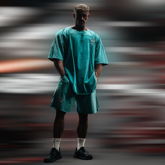Stone Washed Shorts - Aqua