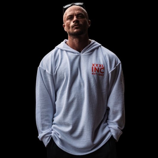 "Eroded XXXL INC " Boucle Pump Cover Hoodie - Blizzard White