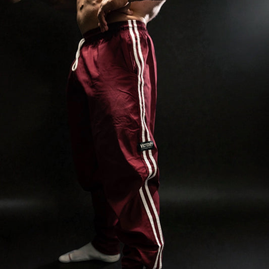 "Victory" 2 stripe Full cut Pant - Rosewood