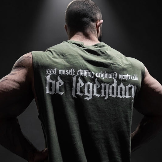 "Be Legendary" Full Cut Sleeveless T - Olive