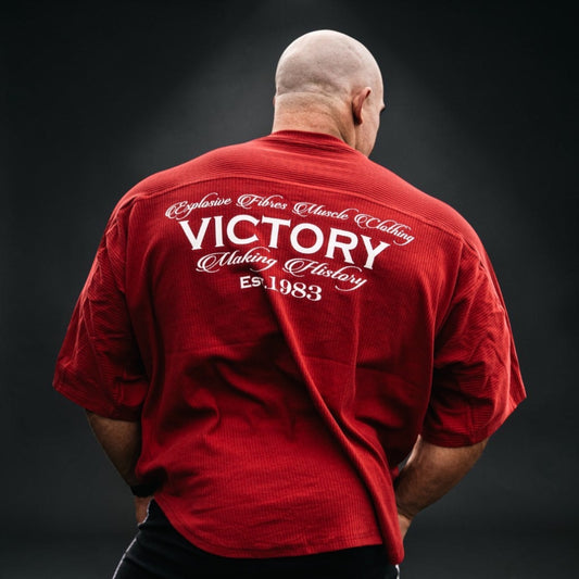 "Victory - Est.1983" Cotton rib Rag Top - Firebrick Red