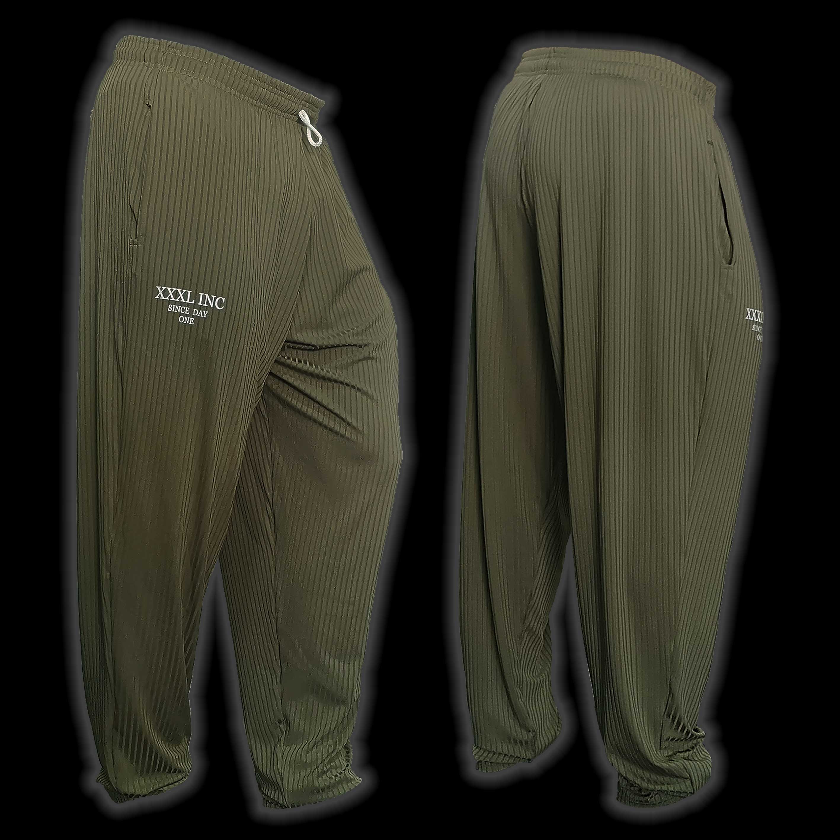 XXXL Explosive Fibres - FULL CUT BAGGY GYM PANT-Military green – Explosive  Fibres Ltd -XXXL muscle clothing since 1983