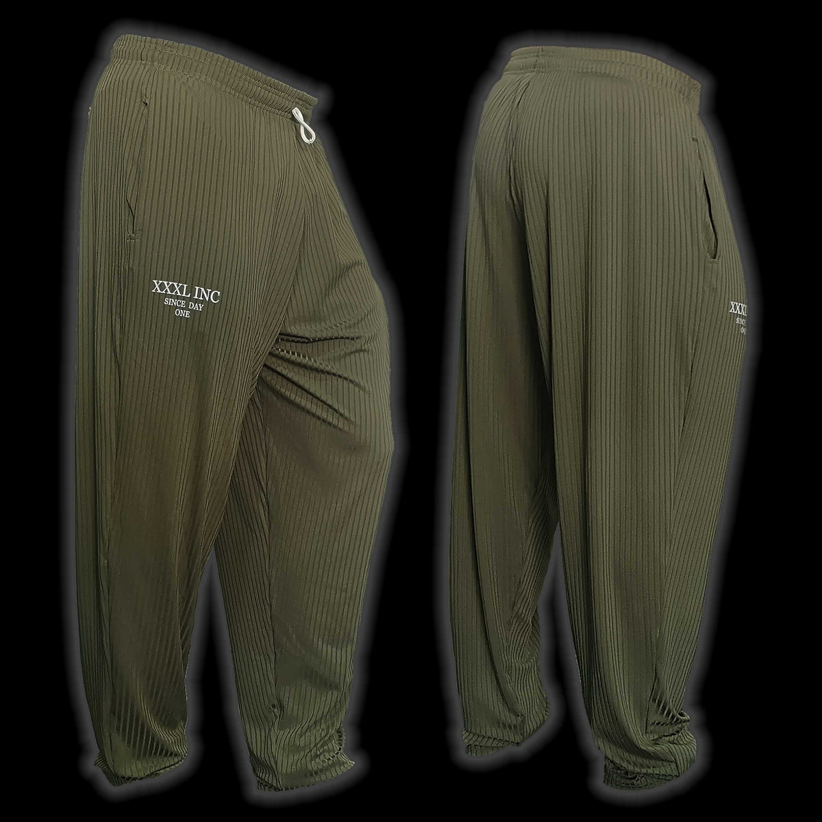 XXXL Explosive Fibres FULL CUT BAGGY GYM PANTMilitary green