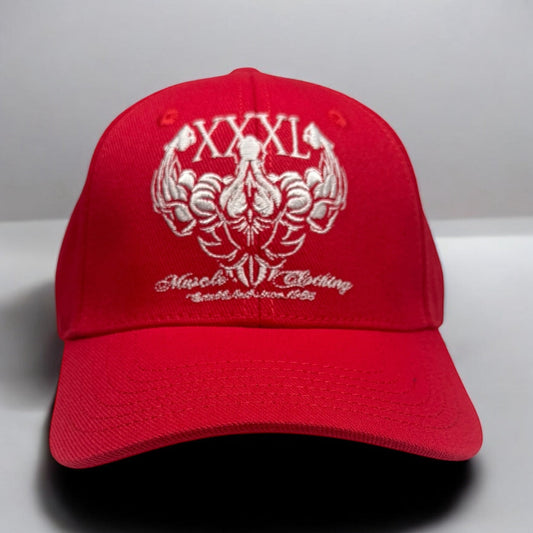 “Profile Embroidered Logo" Baseball Cap -Red