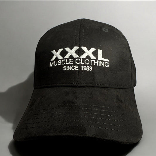 "Classic XXXL Embroidered Logo" Sueded Baseball Cap - Black