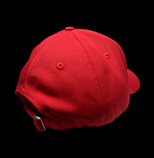 “Profile Embroidered Logo" Baseball Cap -Red