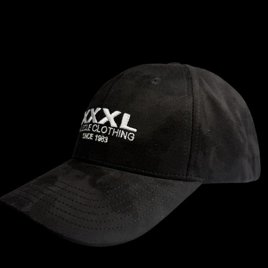 "Classic XXXL Embroidered Logo" Sueded Baseball Cap - Black