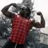 Hooded Muscle Cut T - Red/Yellow Plaid