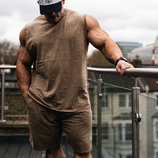 Stone Washed Shorts - Sahara