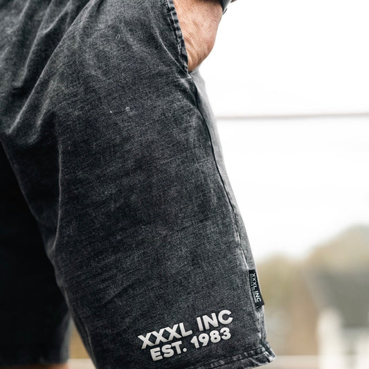Stone Washed Shorts - Black