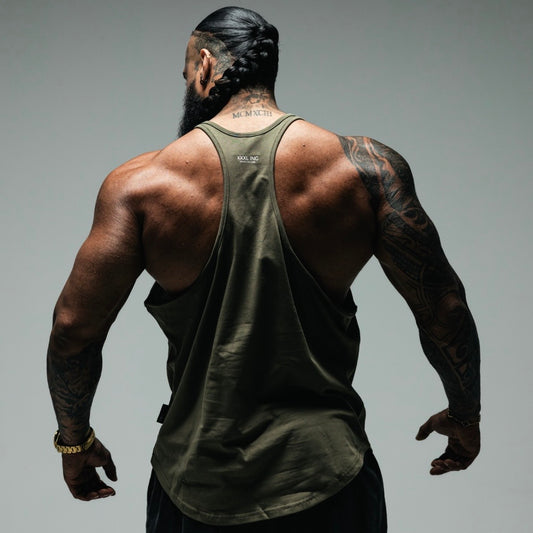 "Victory Retro" Classic Muscle Vest - Military Green