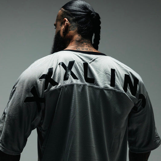 "XXXL INC " Airtex V neck Shirt  - Smoke Grey