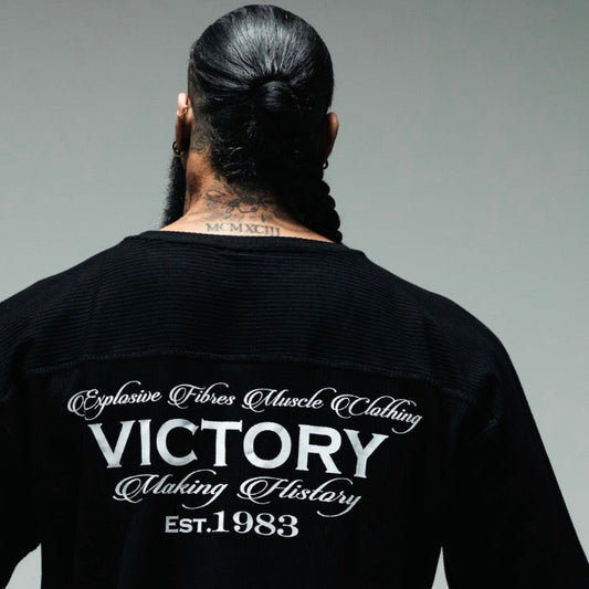 "Victory - Est.1983" Cotton rib Rag Top - Black