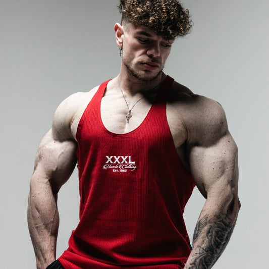 OG Cotton Rib Stringer Vest -  Firebrick Red