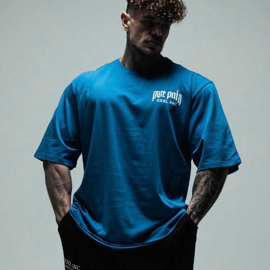 "Pure Pain" Oversized 3/4 sleeve T   - Carolina Blue