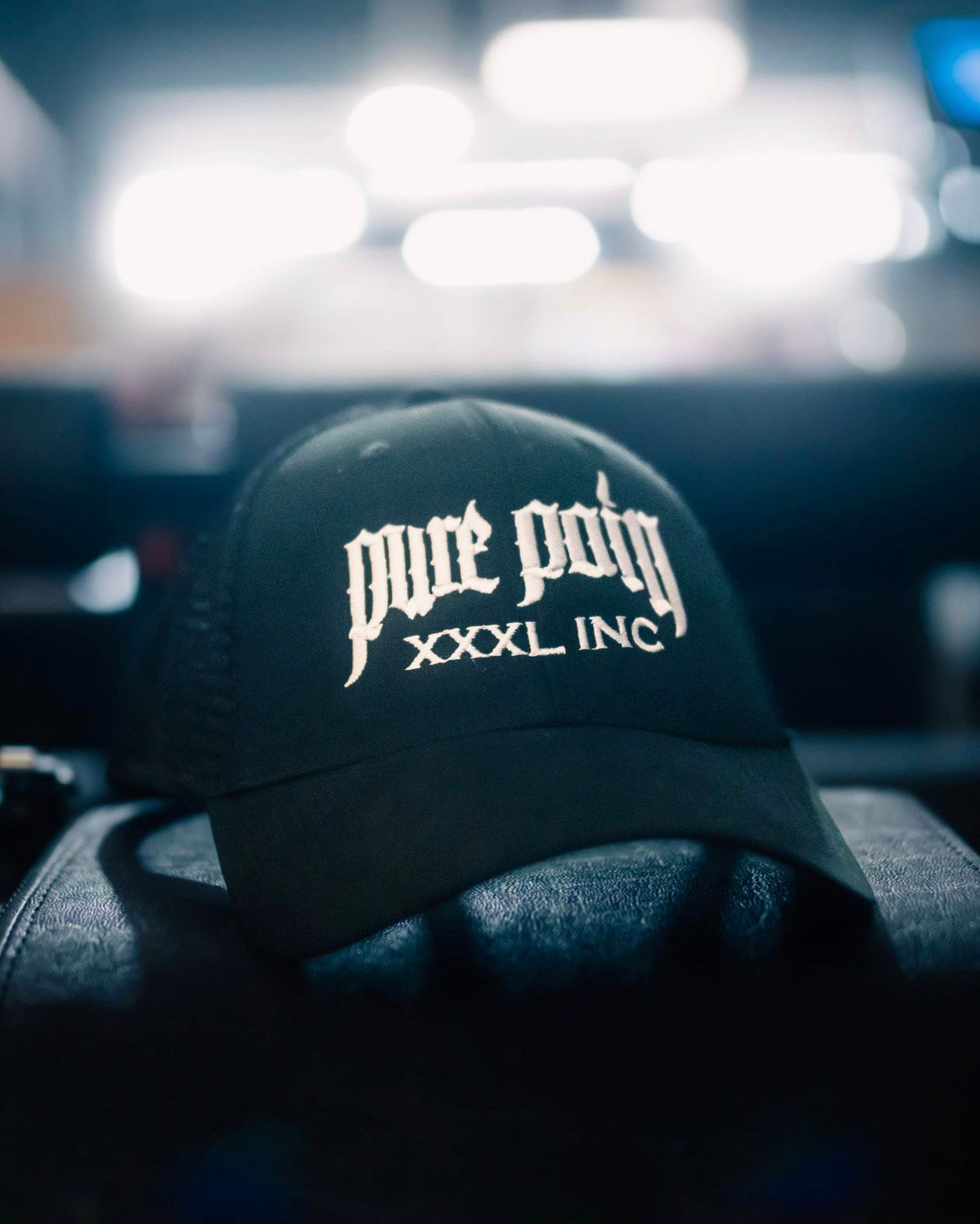 "Pure Pain Embroidered Logo"  Snapback Cap - Black