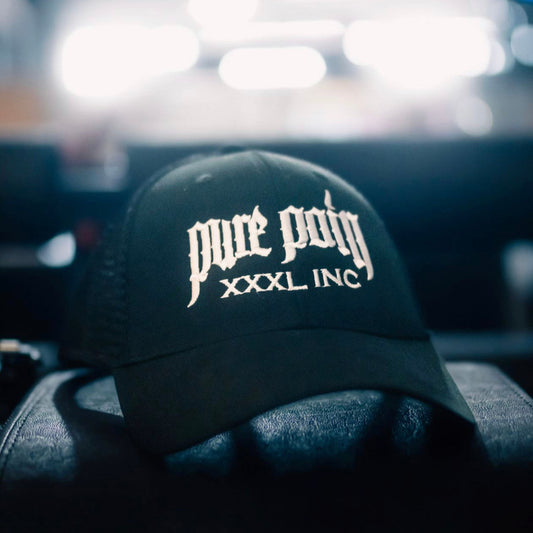 "Pure Pain Embroidered Logo"  Snapback Cap - Black