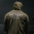 "Victory" Oversized Zip Hood  - Stonewash Olive