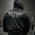 "Victory" Oversized Zip Hood  - Stonewash Black