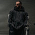 "Victory" Oversized Zip Hood  - Stonewash Black
