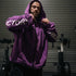 "Victory" Oversized Zip Hood  - Stonewash Berry