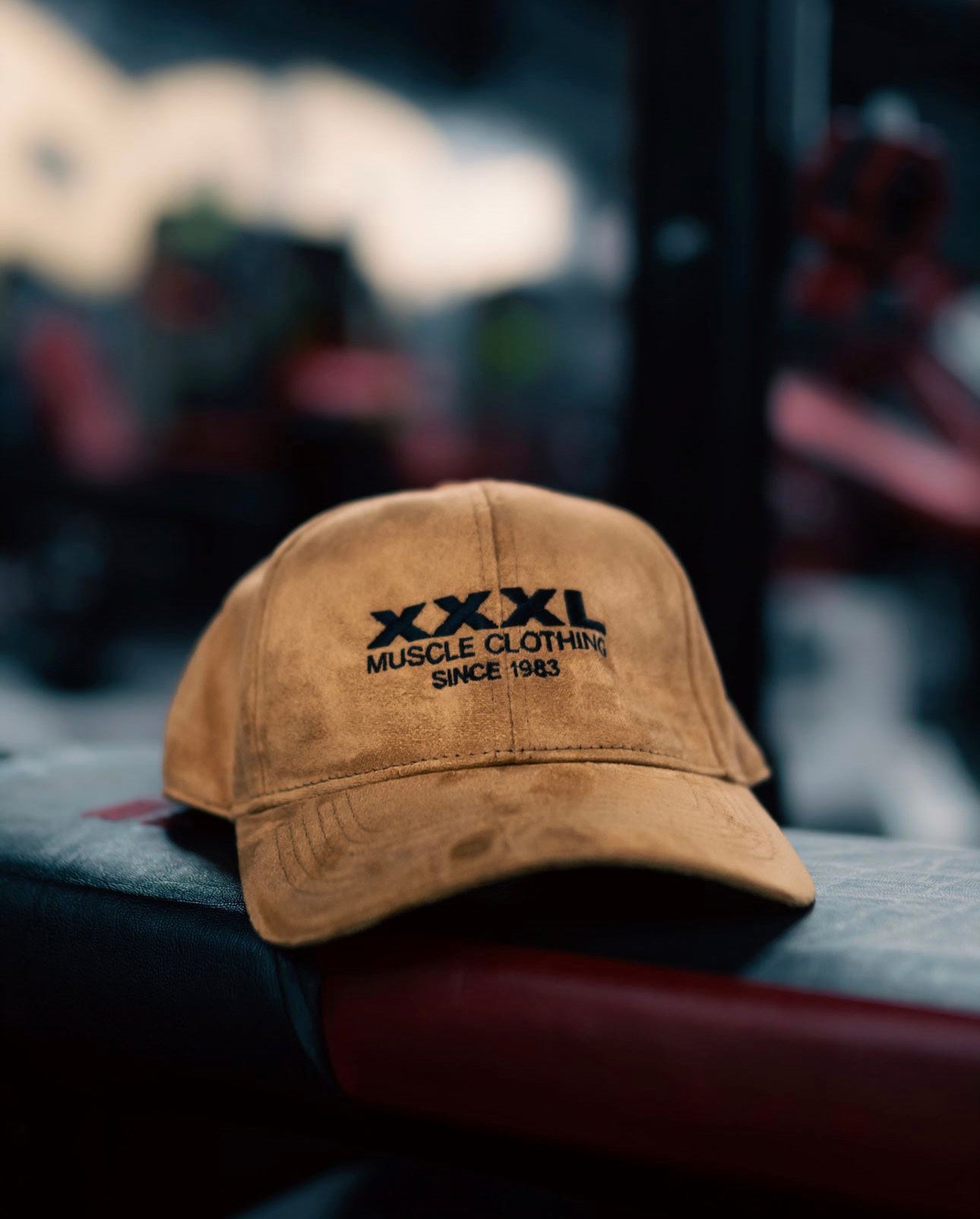 "Classic XXXL Embroidered Logo" Sueded Baseball Cap - Caramel