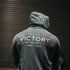 "Victory" Oversized Zip Hood  - Stonewash Blue