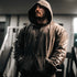 "Victory" Oversized Zip Hood  - Stonewash Black