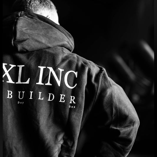 "Bodybuilder" 400gsm 100% Cotton Zip Hoodie - Black