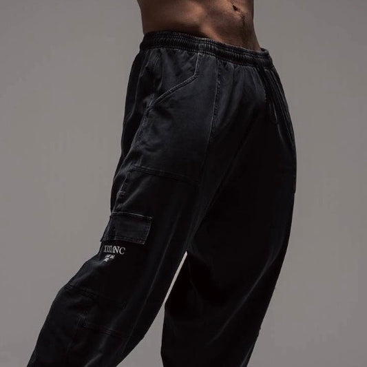 GymJean - Stonewash Black Denim with Black Stitch
