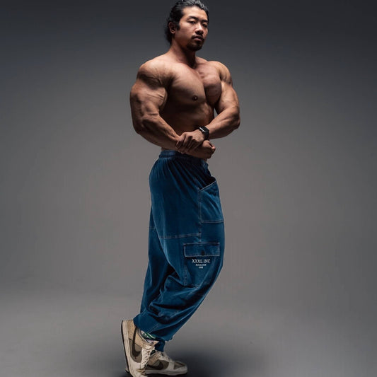 GymJean - Stonewash Denim contrast stitch