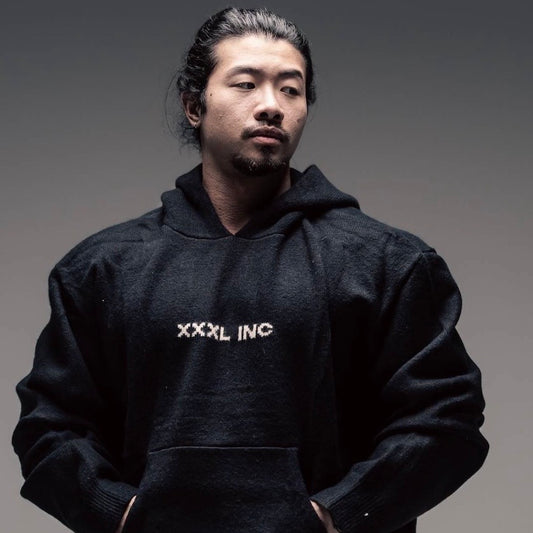 "Ultra Knit Logo" Soft Knit Pouch Hoodie - Shadow Black