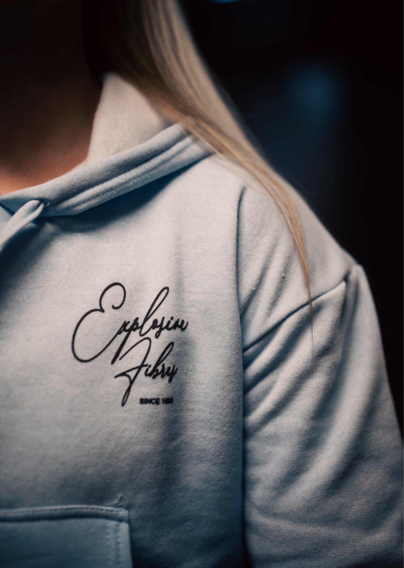 "Since The Dawn Of Time" Ladies Crop Sweat - Sky