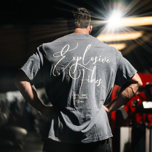 " Cursive Script" Stone washed Oversized T - Pastel Navy