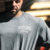" Cursive Script" Stone washed Oversized T - Pastel Navy