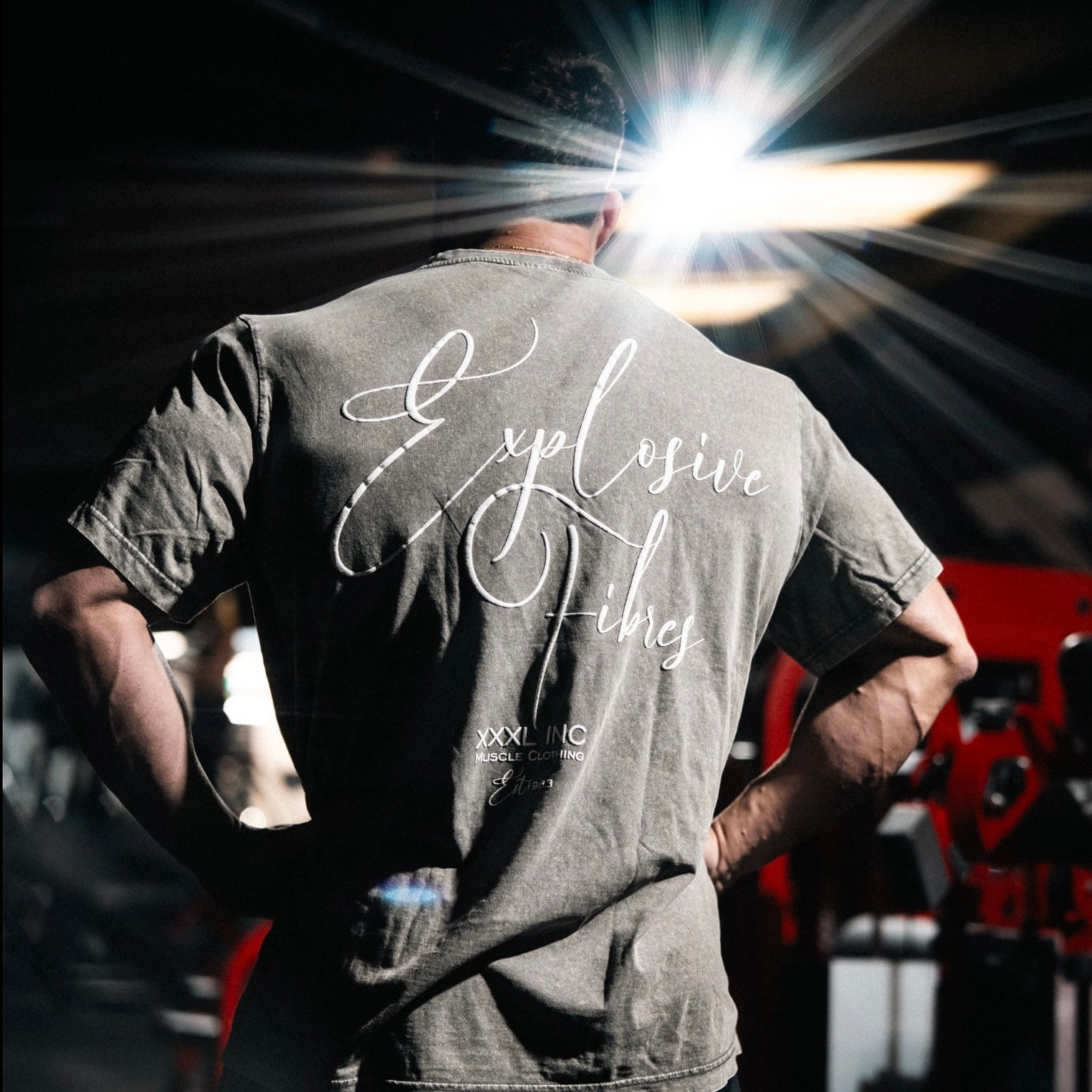 " Cursive Script" Stone washed Oversized T - Pastel Slate