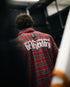 "Be Legendary" Oversized Muscle Shirt - Red II Plaid