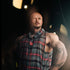 "Woven Badged" Oversized Sleeveless Muscle Shirt- Grey/Red Plaid