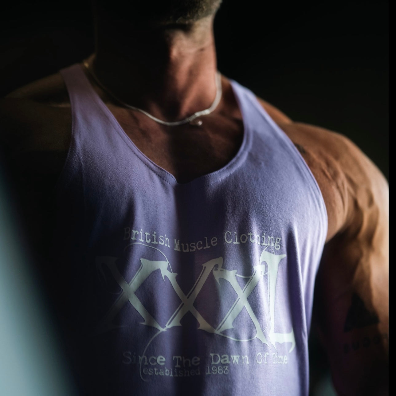 'Since the Dawn of Time' Classic Muscle vest -Soft Purple