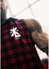 Hooded Muscle Cut T - Red/Black Plaid