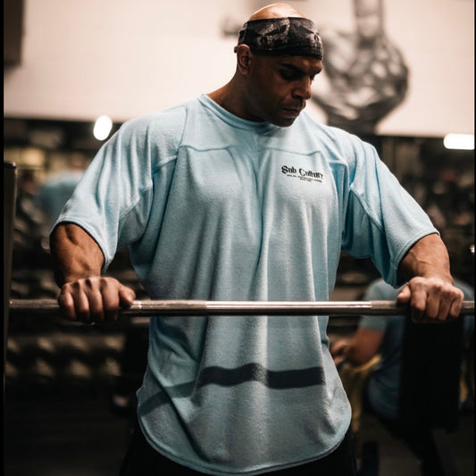 " Sub Culture " Old-school towelling Rag Top - Sky