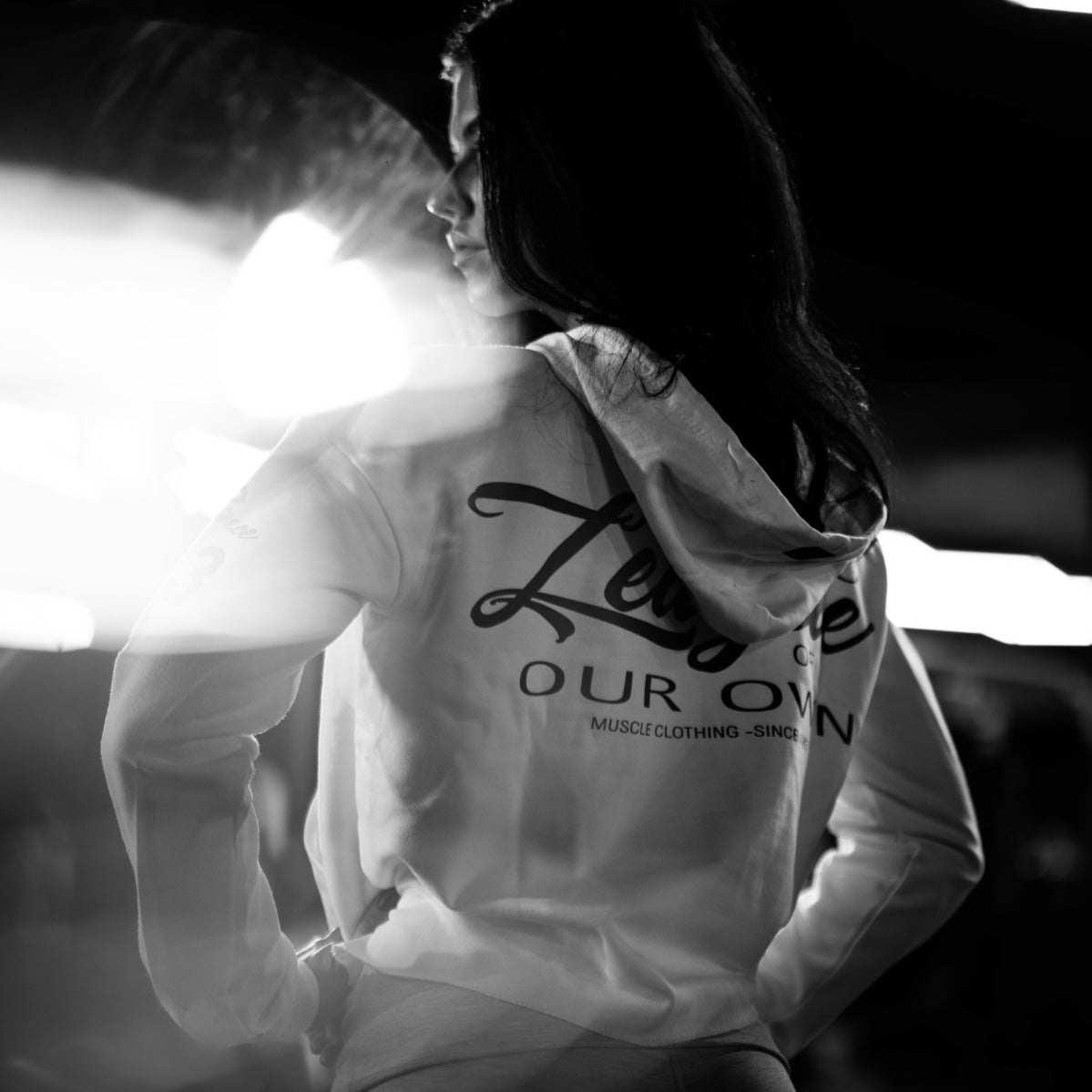 ”League Of Our Own” Ladies Hooded Crop Sweat - White