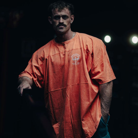 "Stone Washed" Yoke Rag Top - Orange