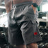 "Scrolled XXXL Inc" Vintage Wash Combat Short - Washed Charcoal
