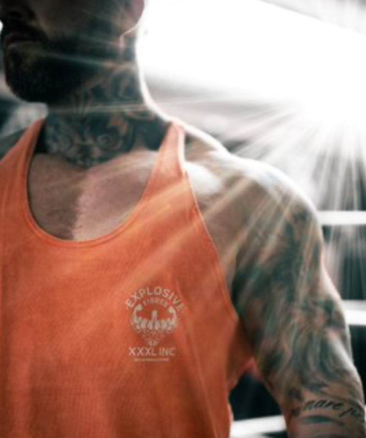 "Stone Washed" Muscle vest- Orange