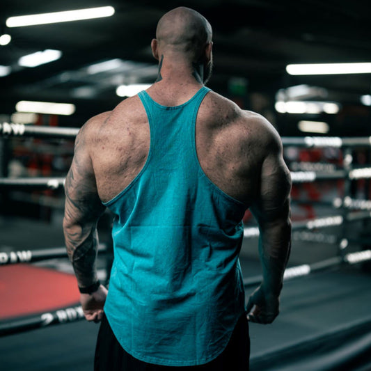 "Stone Washed" Muscle Vest - Aqua