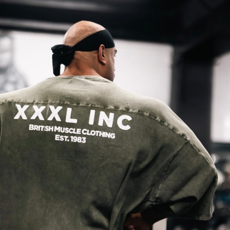 "XXXL INC" 3/4 sleeve  Rag Top - Stonewash Olive