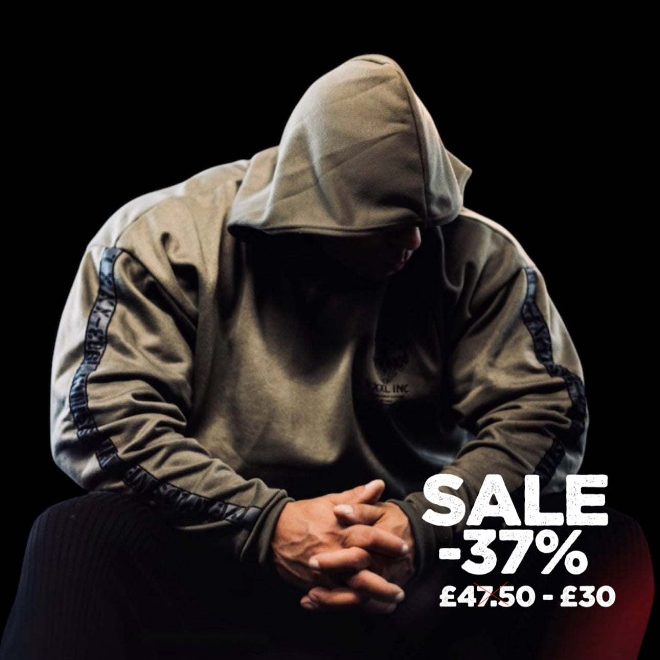 Taped Combo Hoodie - Khaki Olive